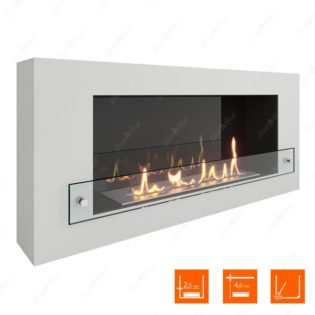 Биокамин SteelHeat WALL 900 (Белый (Стекло + Стемалит))